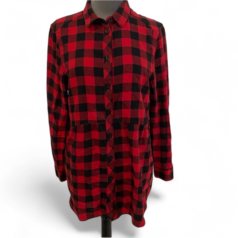 BEACHLUNCHLOUNGE PLAID LONG SLEEVE BUTTON DOWN COTTON FLANNEL GRUNGE INDIE SMALL